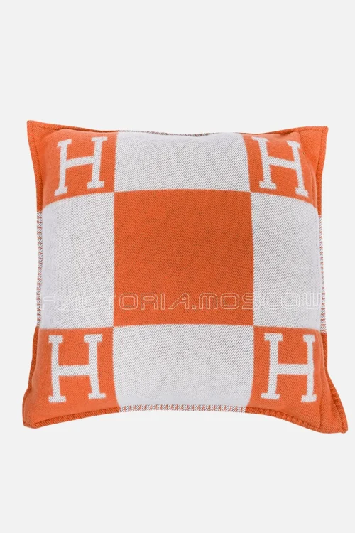 Hermes Pillow Avalon Orange / Ecru Large