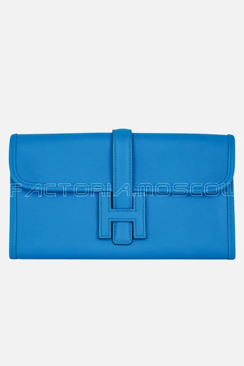 Hermes Jide Duo Wallet Swift Blue Zanzibar