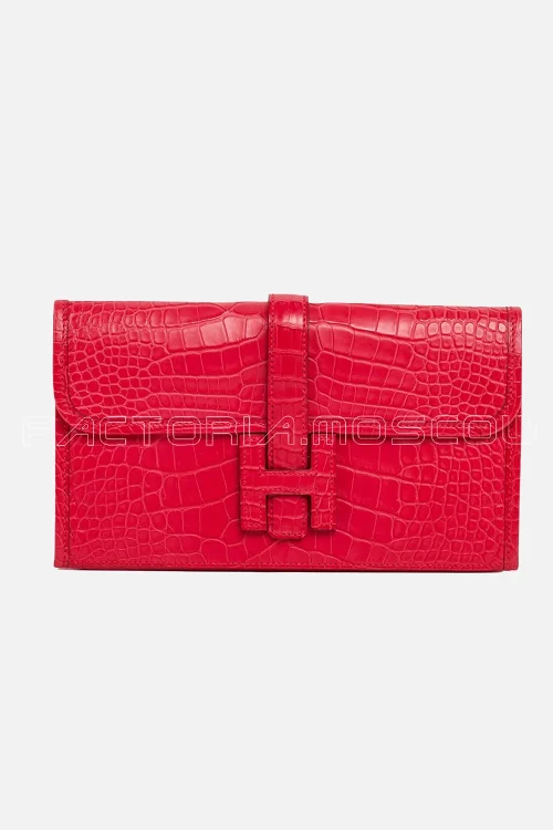 Hermes Jide Elan 29 Clutch Alligator matte Rose Mexico Hardware Leather