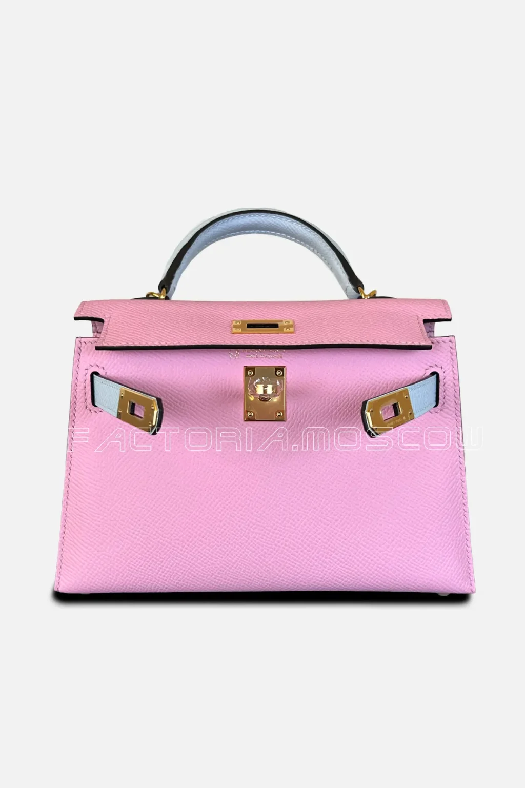 Hermes Kelly Mini 20 HSS Epsom Mauve Sylvestre/Blue Brume Hardware GHW