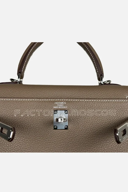 Hermes Kelly Retourne 25 Togo Colour Etoupe PHW