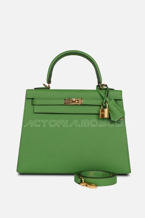 Hermès Kelly Sellier 25 Vert Yucca Epsom GHW