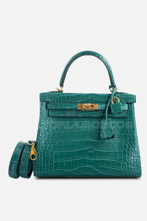 Hermes Kelly 25 Retourne Malachite Matte Alligator GHW