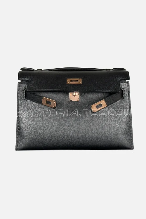 Hermès Kelly Pochette Evercolor Colour Black RGHW