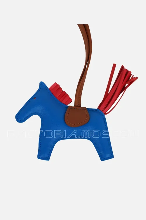 Hermes Rodeo PM Bag Charm Blue Zanzibar / Rose Texas / Gold New w Box