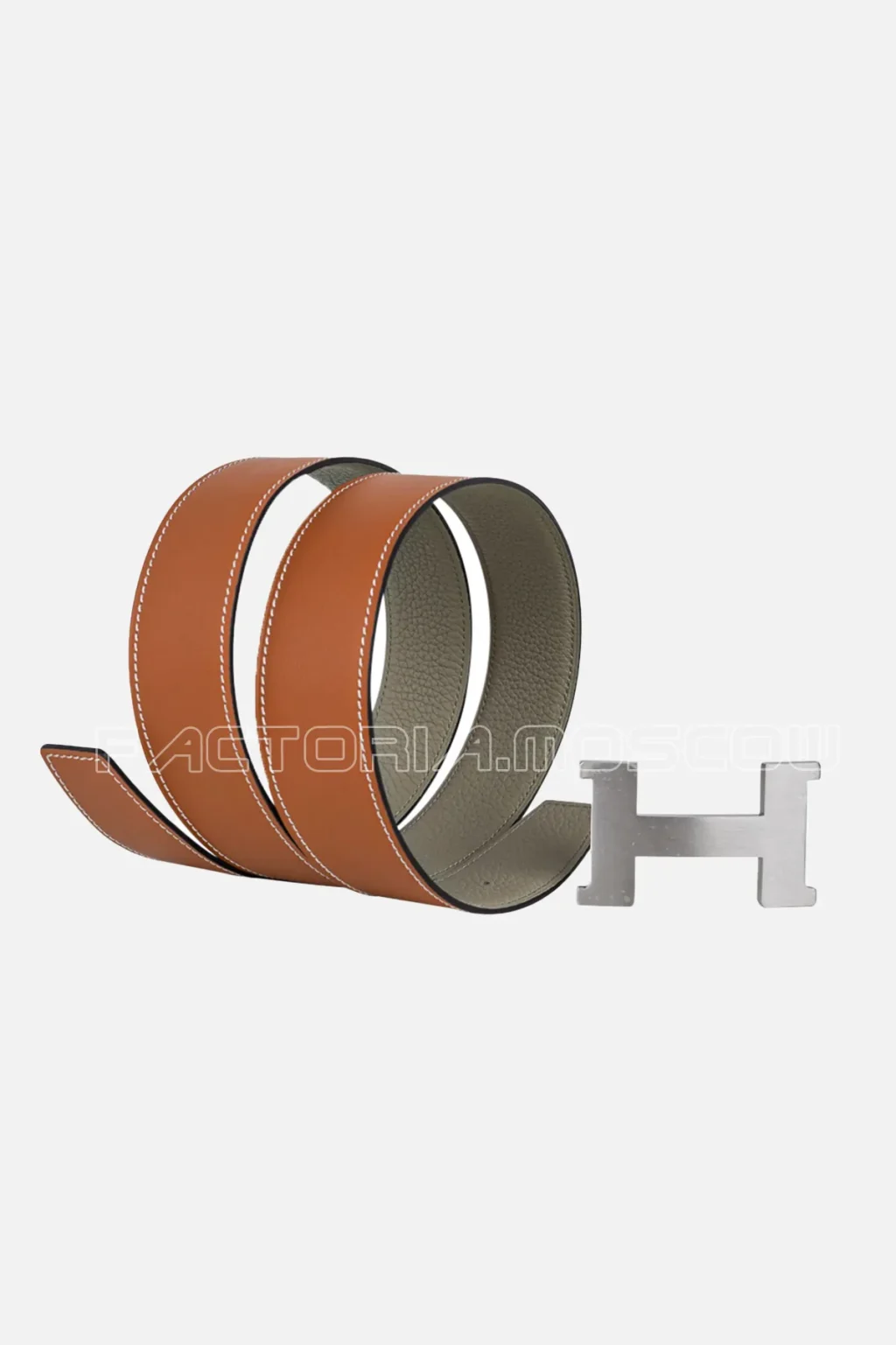 Hermes H Constance 38 Sage/Gold Reversible Belt Brushed Palladium Buckle