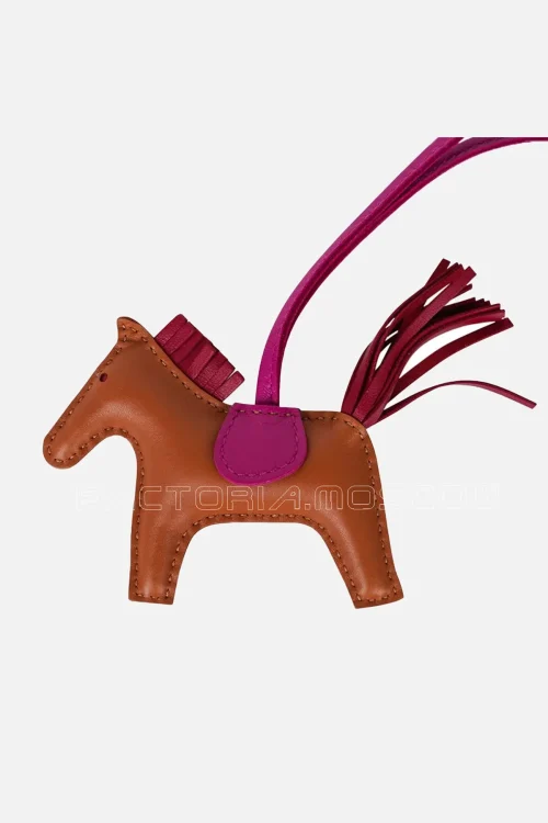 Hermes Rodeo PM Bag Charm Gold / Rose Pourpre/ Rubis