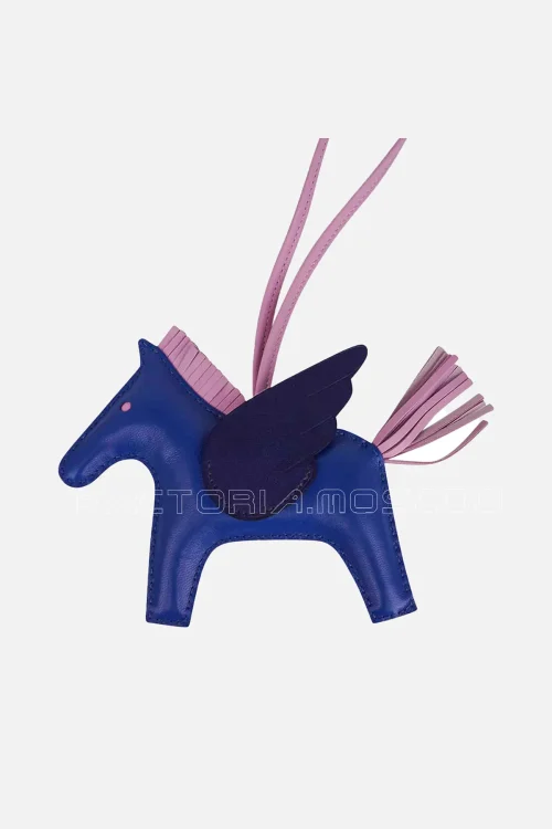 Hermes Pegase Rodeo PM Bag Charm Blue de France /Blue Sapphire/Mauve Sylvestre