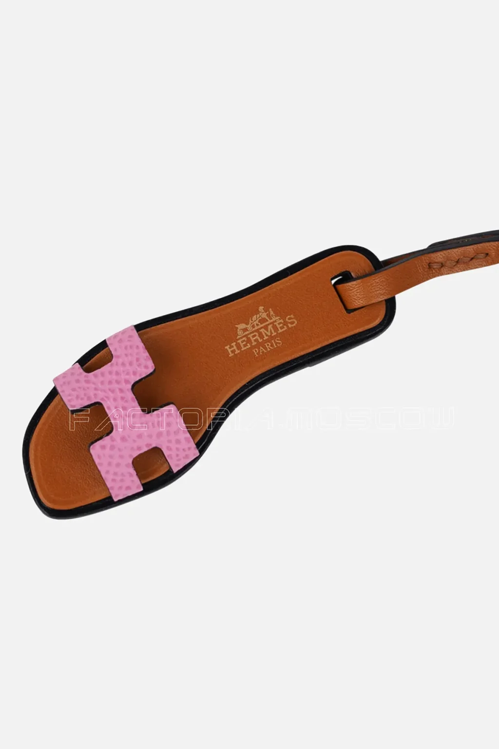 Hermes Oran Nano Bag Charm 5P Pink Epsom Leather New w/ Box