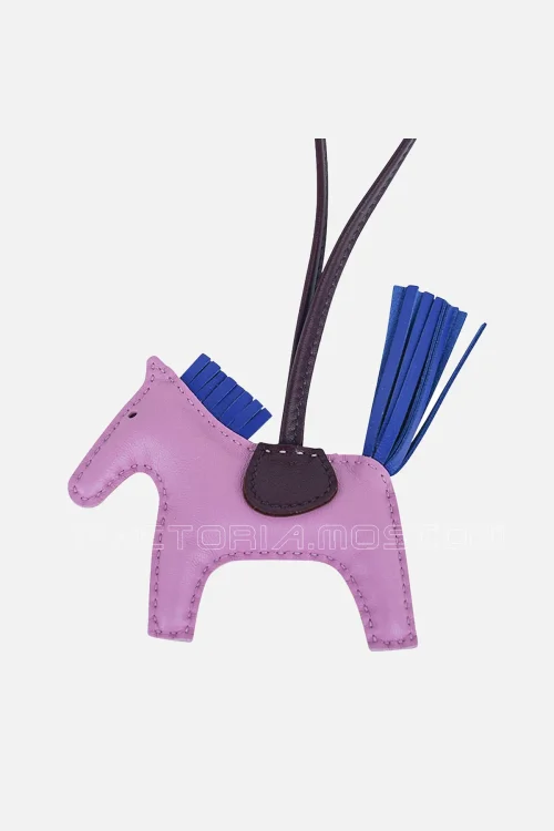 Hermes Rodeo PM Bag Charm Mauve Sylvestre / Bleu de France / Rouge Sellier