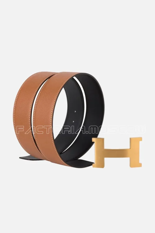 Hermes Belt Constance 42mm Gold / Black Brushed Gold