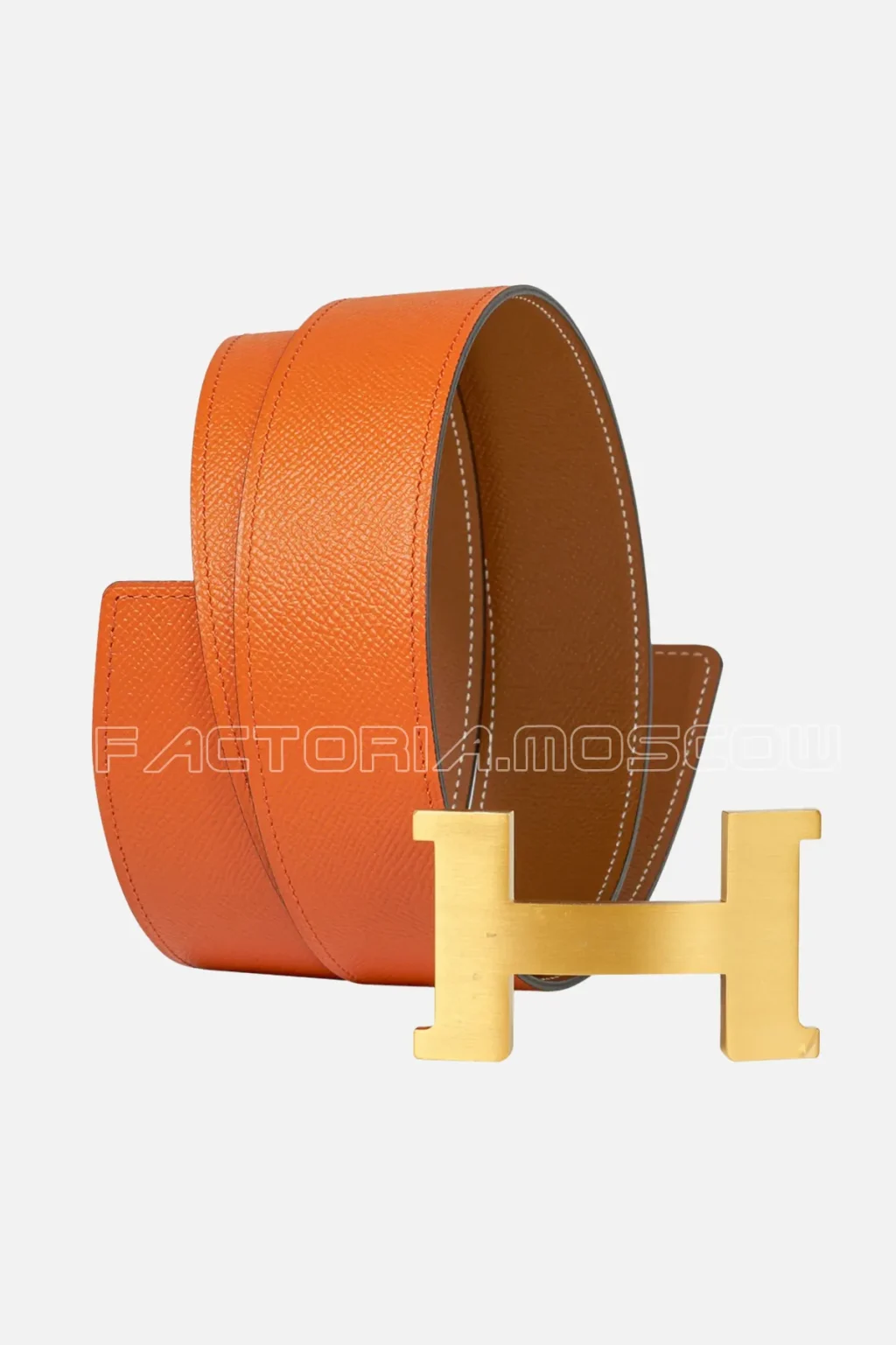 Hermes Belt Constance 42mm Orange/Gold Brushed Gold Buckle