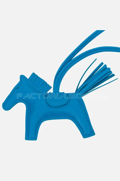 Hermes Rodeo PM Bag Charm Single Colour Blue Zanzibar