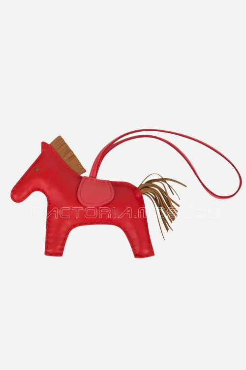 Hermes Rodeo PM Bag Charm Rouge Indienne / Bougainvillea / Gold New w/ Box