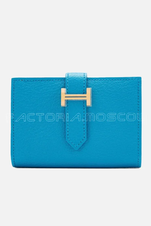 Hermes Mini Bearn Wallet Chèvre Blue Frida Hardware Ghw