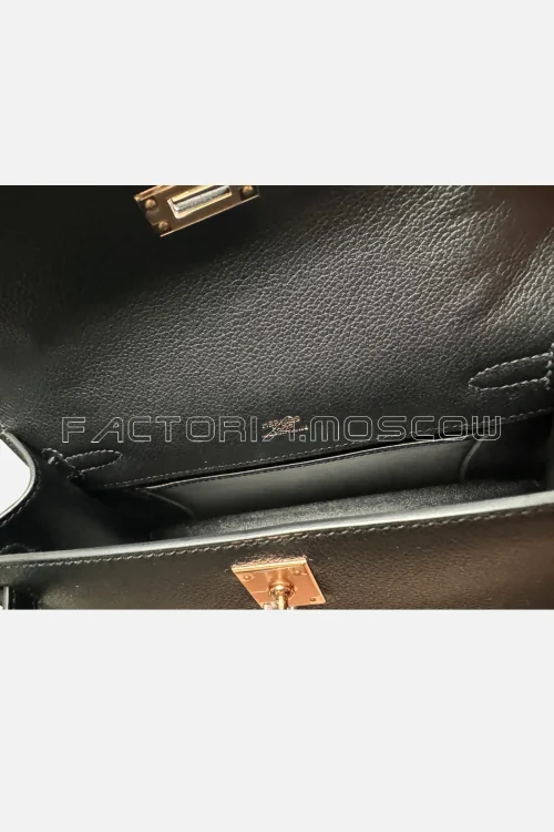 Hermès Kelly Pochette Evercolor Colour Black RGHW