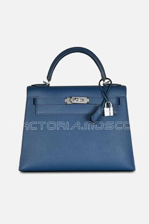 Hermes Kelly Sellier 28 Epsom Colour Deep Blue PHW