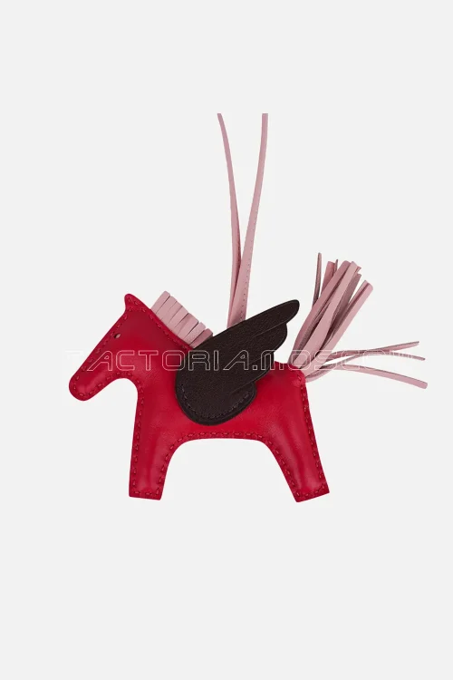 Hermes Pegase Rodeo PM Bag Charm Framboise / Rouge Sellier / Rose Sakura