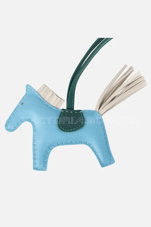 Hermes Rodeo PM Bag Charm Blue Celeste / Malachite / Craie