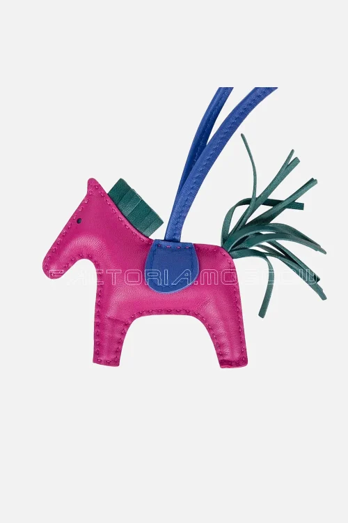 Hermes Rodeo PM Bag Charm Rose Pourpre / Electric Blue / Malachite New w/ Box