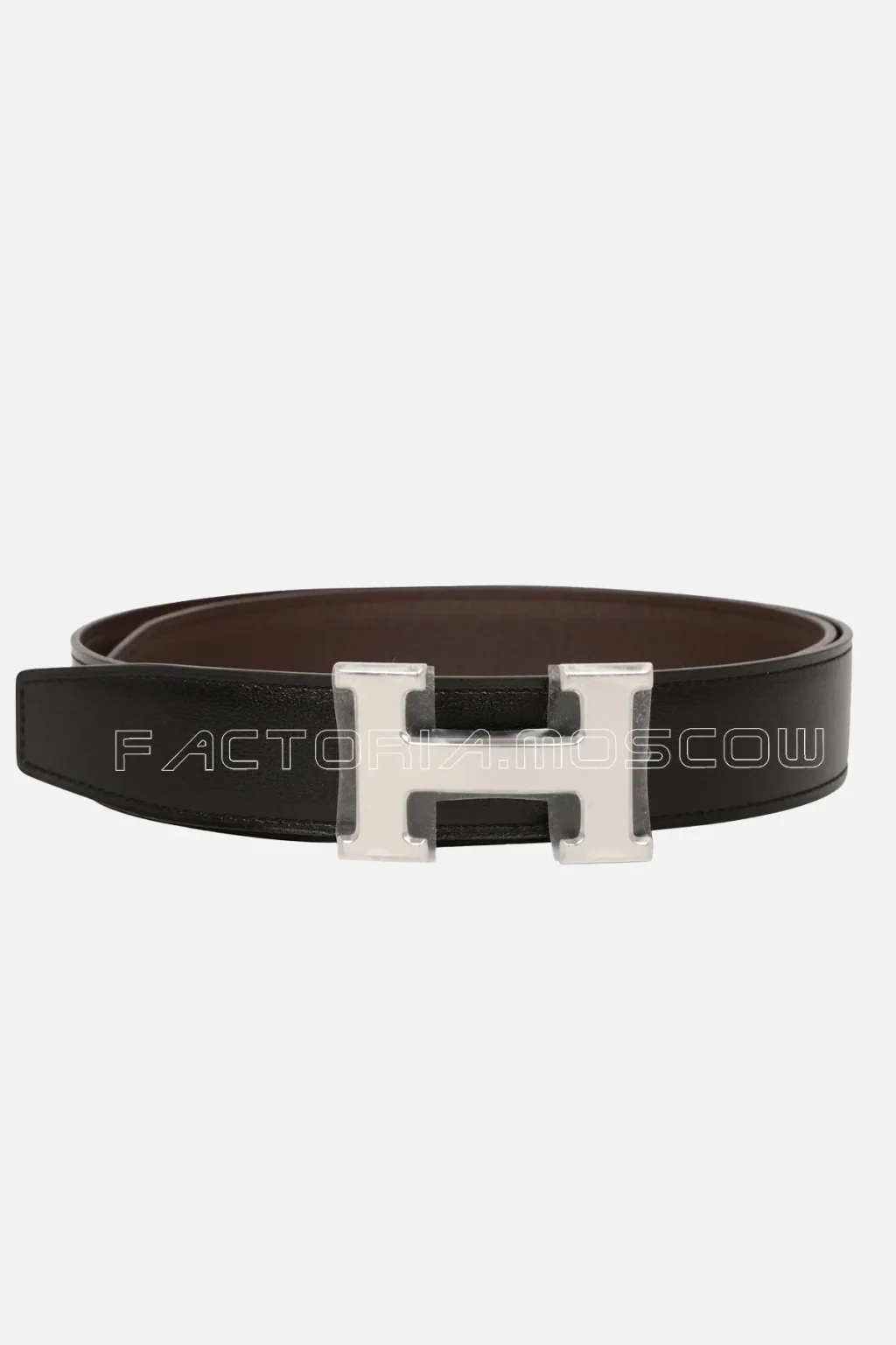 Hermès 32mm Reversible Black/Chocolate Constance H Belt 85 Palladium Buckle