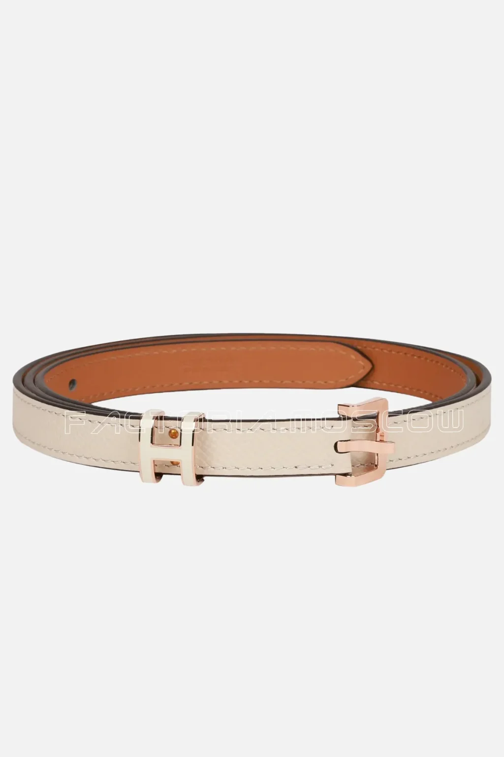 Hermès Pop H Belt 15mm Craie Epsom Rose Gold 105cm