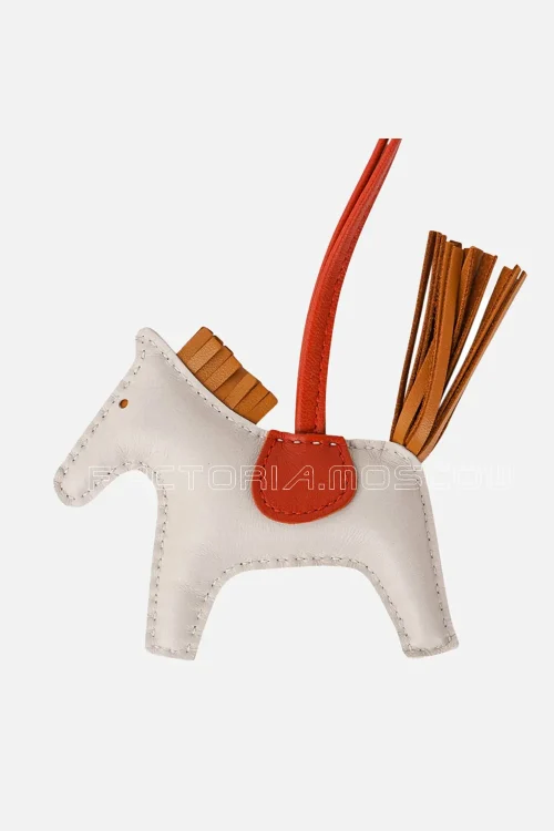 Hermes Rodeo PM Bag Charm Craie / Sesame / Cornaline