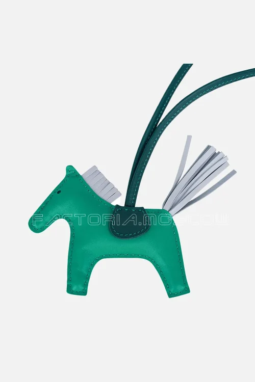 Hermes Rodeo PM Bag Charm Menthe / Bleu Brume/ Malachite