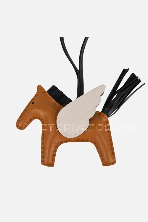 Hermes Rodeo PM Pegase Bag Charm Sesame / Nata / Black New w/Box