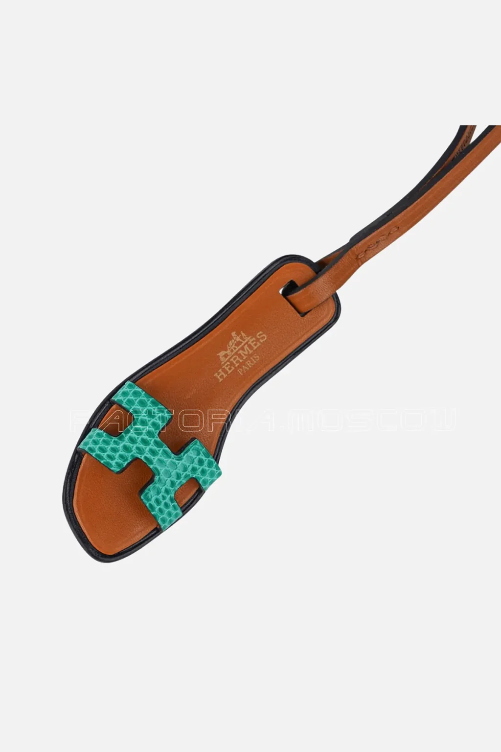 Hermes Oran Nano Bag Charm Green Lizard New w/ Box