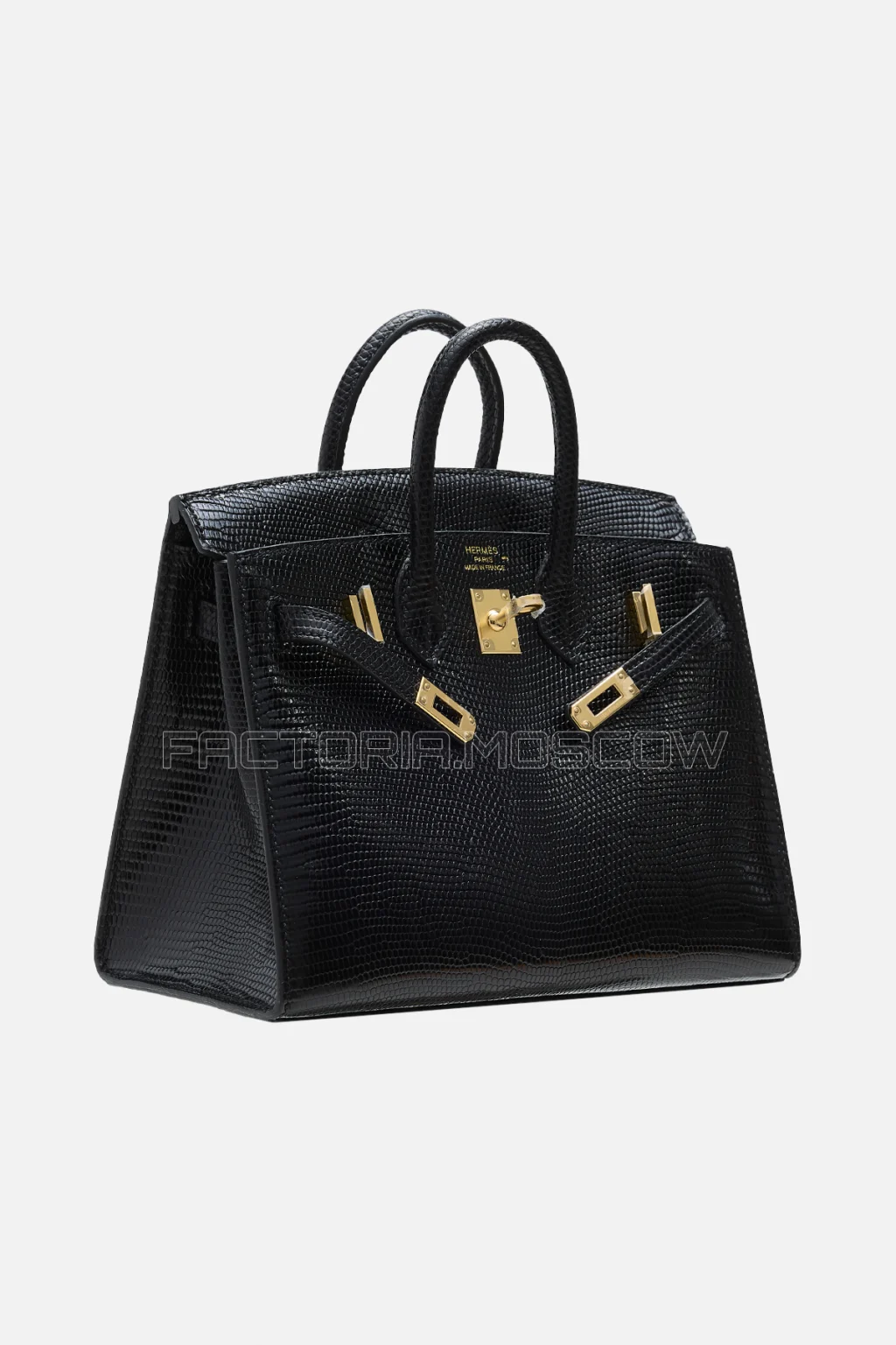 Hermès Birkin Sellier 25 Shiny Black Niloticus Lizard GHW