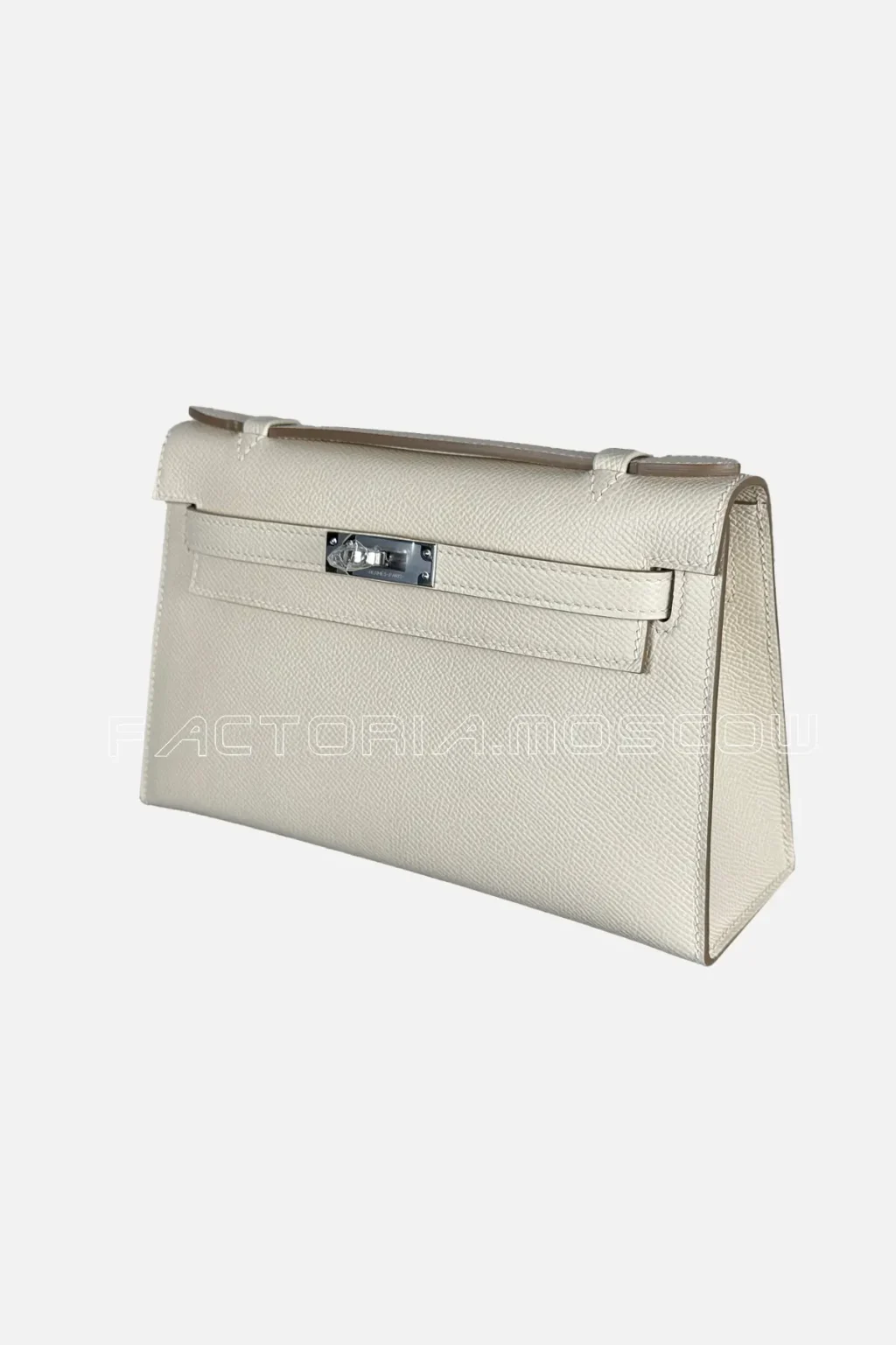 Hermes Kelly Pouchette Epsom Colour Craie PHW