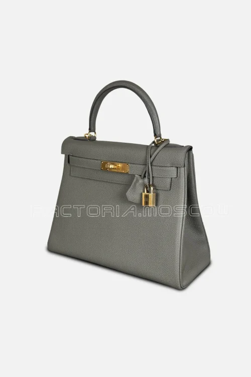 Hermes Kelly Retourne 28 Togo Colour Gris Meyer GHW