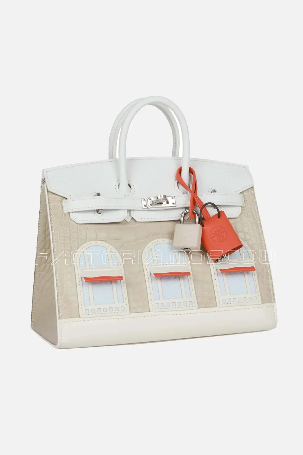 Hermès Faubourg Birkin Sellier 20 Beton Matte Alligator, Blanc Togo, Bleu Brume Chèvre and White, Orange H and Craie Swift, Blanc Sombrero PHW