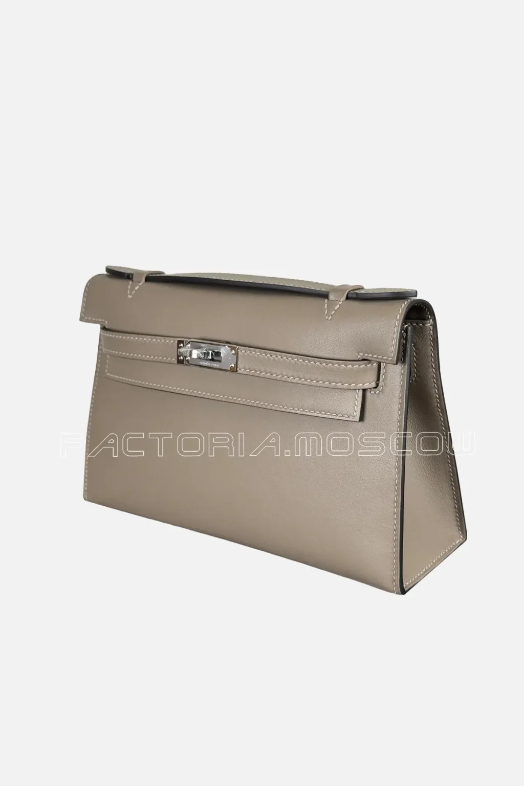 Hermes Kelly Pochette Swift Colour Gris Asphalt PHW