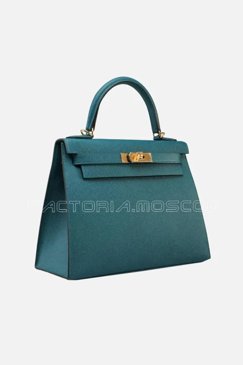 Hermes Kelly Sellier 28 Vert Bosphore Epsom GHW