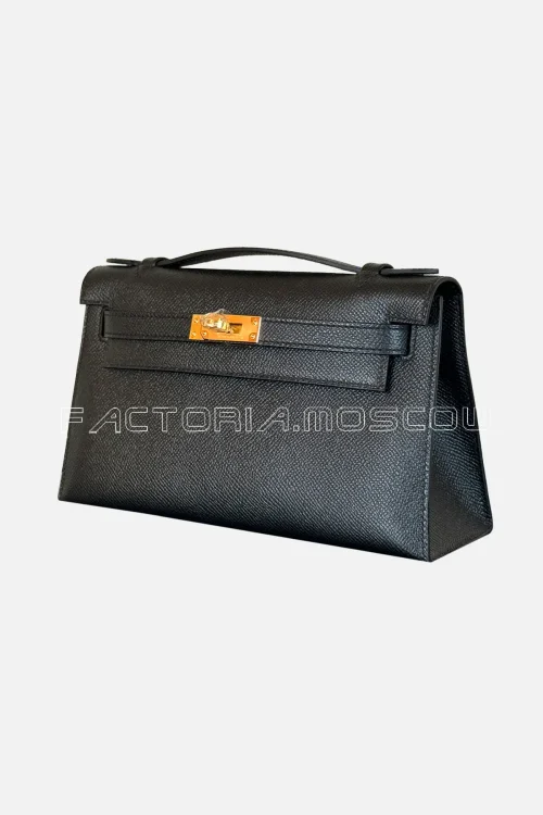 Hermes Kelly Pochette Epsom Colour Black GHW