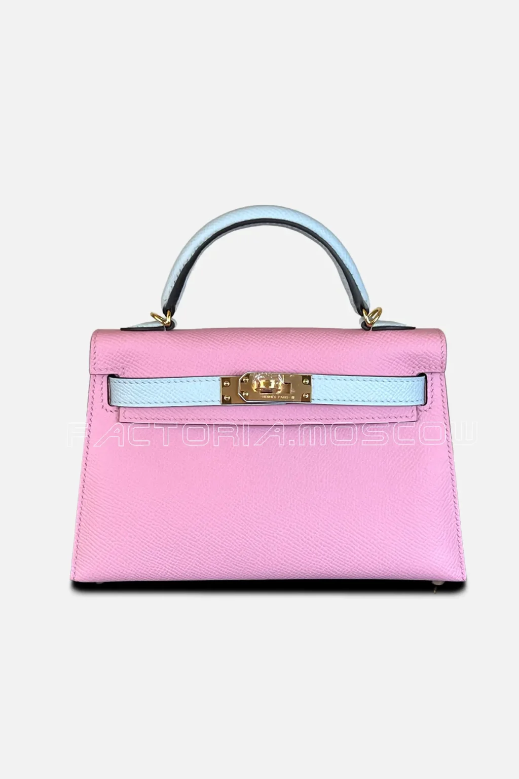 Hermes Kelly Mini 20 HSS Epsom Mauve Sylvestre/Blue Brume Hardware GHW