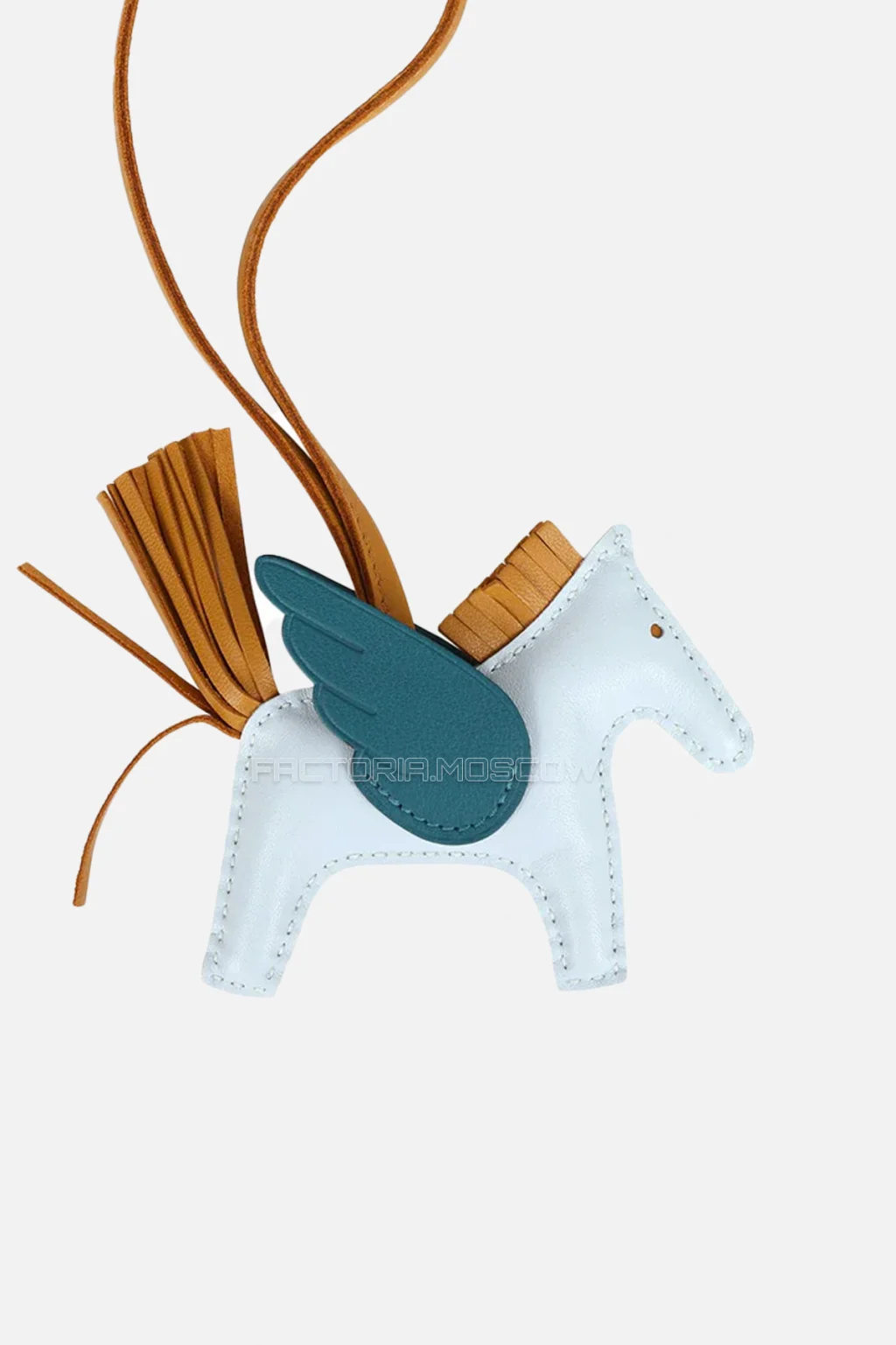 Hermès Rodeo Pegase Charm PM Bleu Brume, Sesame, Vert Bosphore Milo Leather