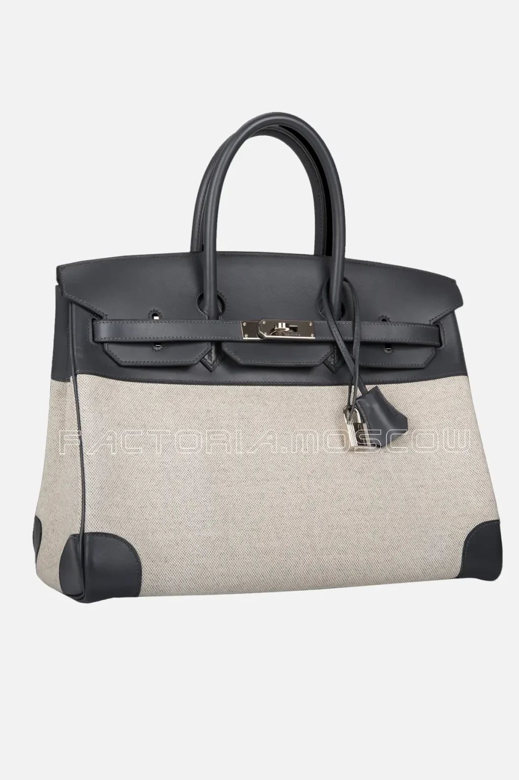 Hermes Birkin 35 Barenia And Toile H Colour Bleu Indigo PHW