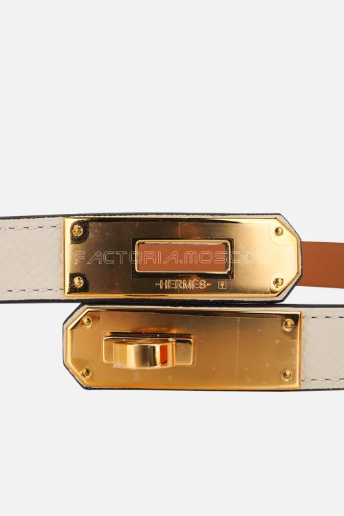 Hermès Kelly Pocket 18 Belt Craie Epsom GHW