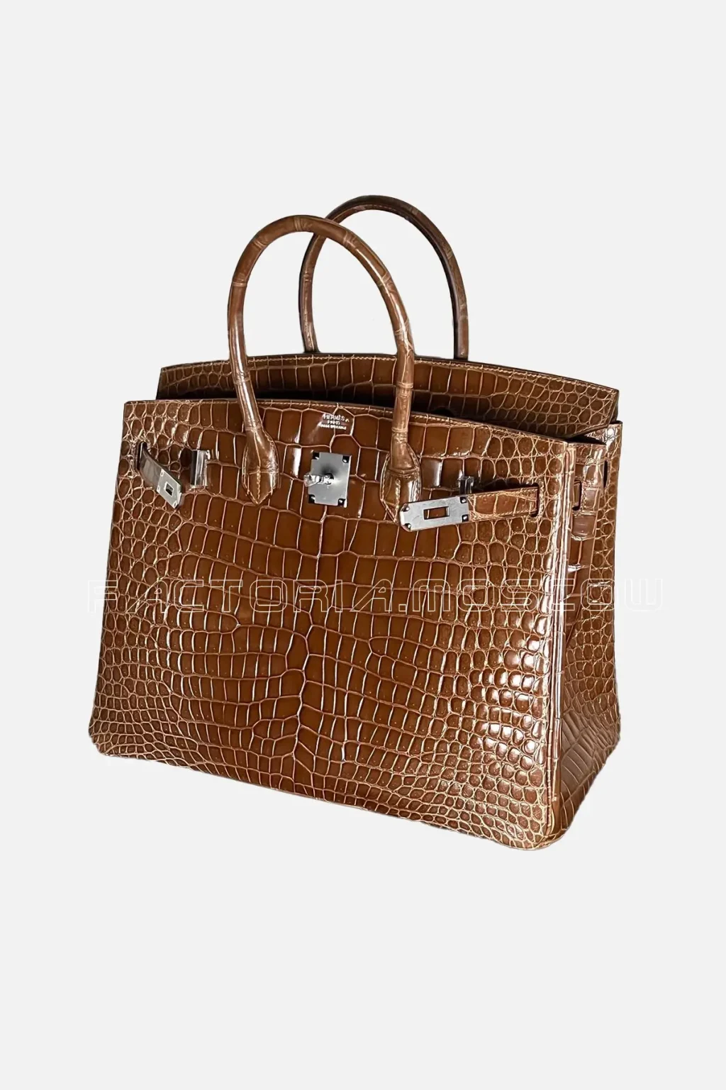 Hermes Birkin 35 Shiny Porosus Colour Ficelle Hardware PHW