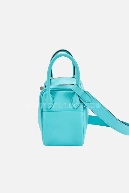 Hermès Mini Lindy 20 Bleu Atoll Swift PHW
