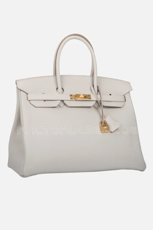 Hermes Birkin 35 Clemence Colour Gris Perle GHW