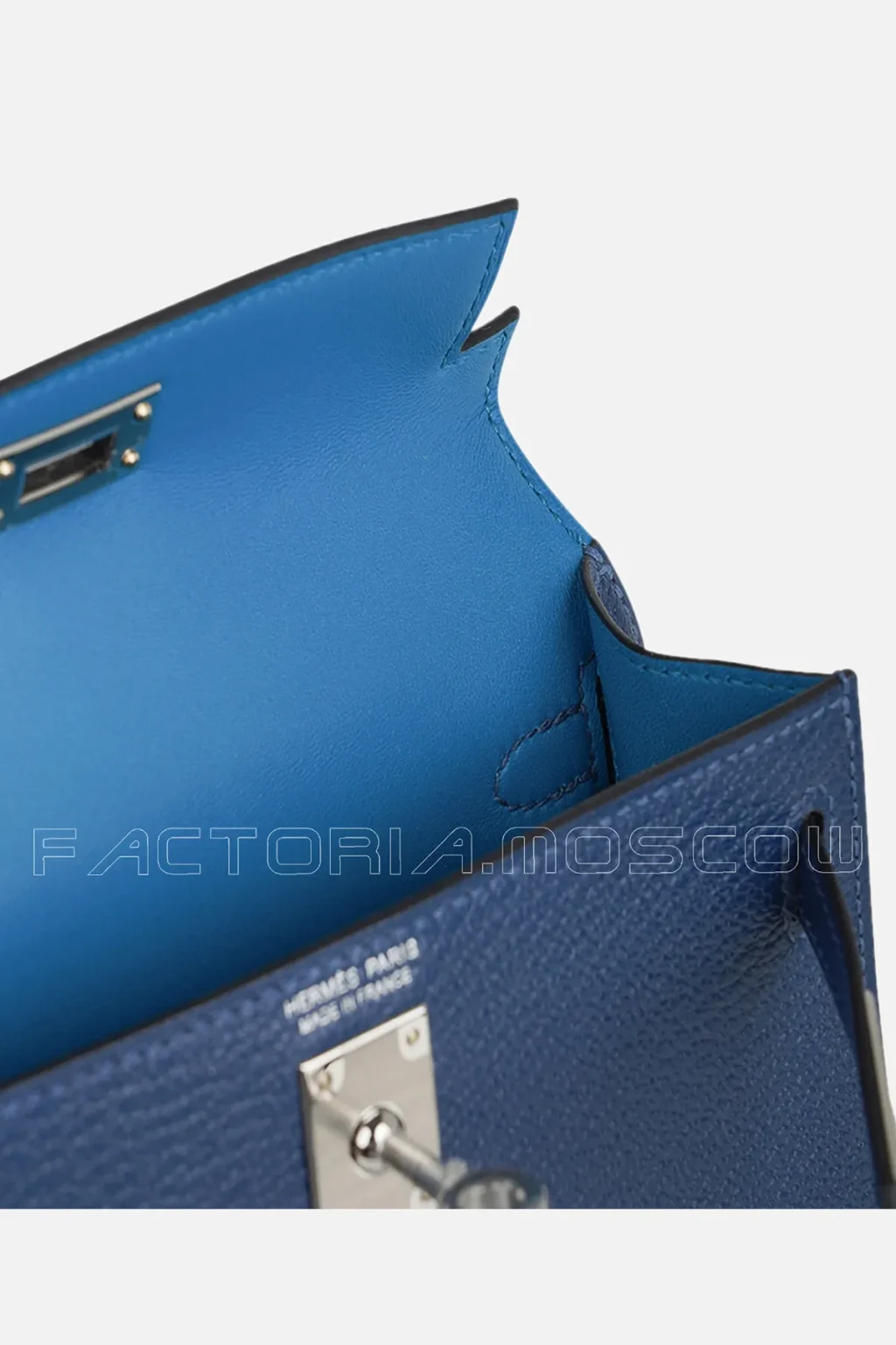 Hermes Kelly Mini ll 20 Bi-color Chèvre Colour Deep blue/Blue Izmir PHW