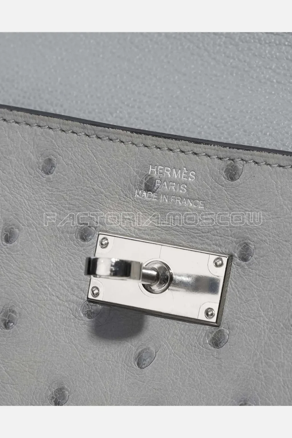 Hermes Kelly long wallet Ostrich Blue Glacier Hardware Phw