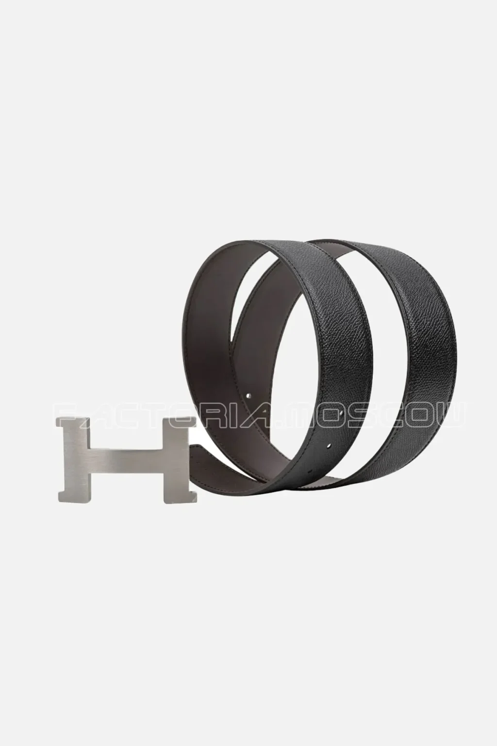 Hermes Belt Constance 42mm Black/Brown Brushed Palladium Buckle
