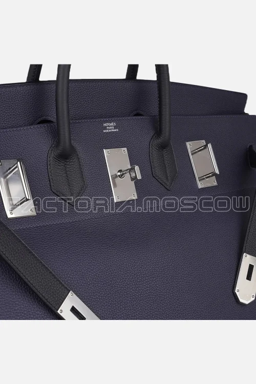 Hermes Birkin HAC 50 Bag Bi-Colour Togo Blue Nuit/Black PHW
