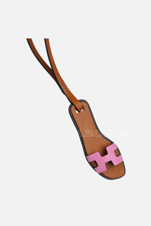 Hermes Oran Nano Bag Charm 5P Pink Epsom Leather New w/ Box
