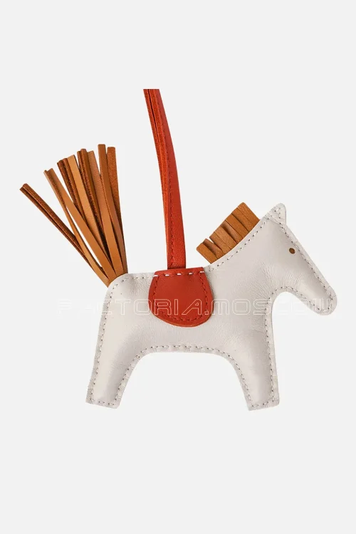 Hermes Rodeo PM Bag Charm Craie / Sesame / Cornaline